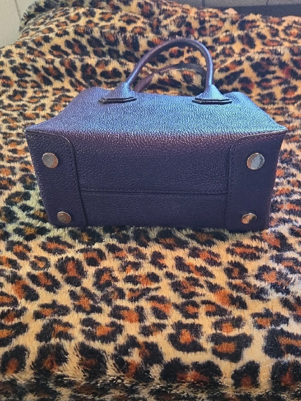 Michael Kors Purple Pebbled Leather Satchel - Picture 3 of 7